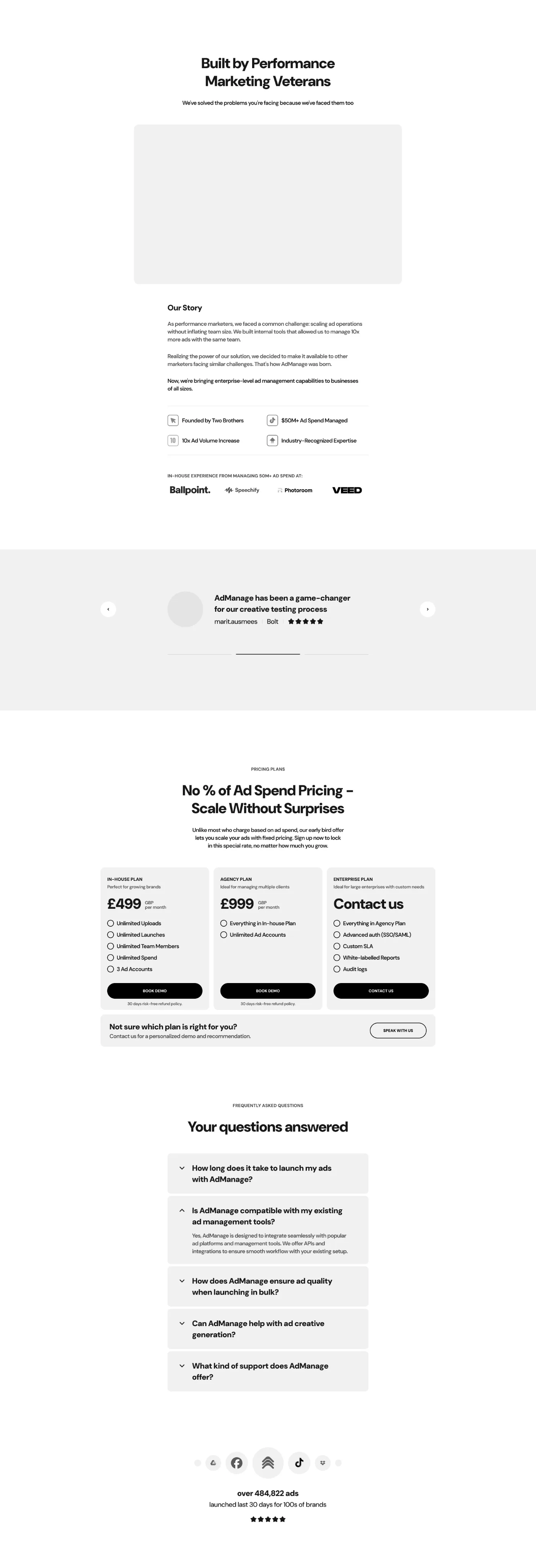 AdManage website wireframe