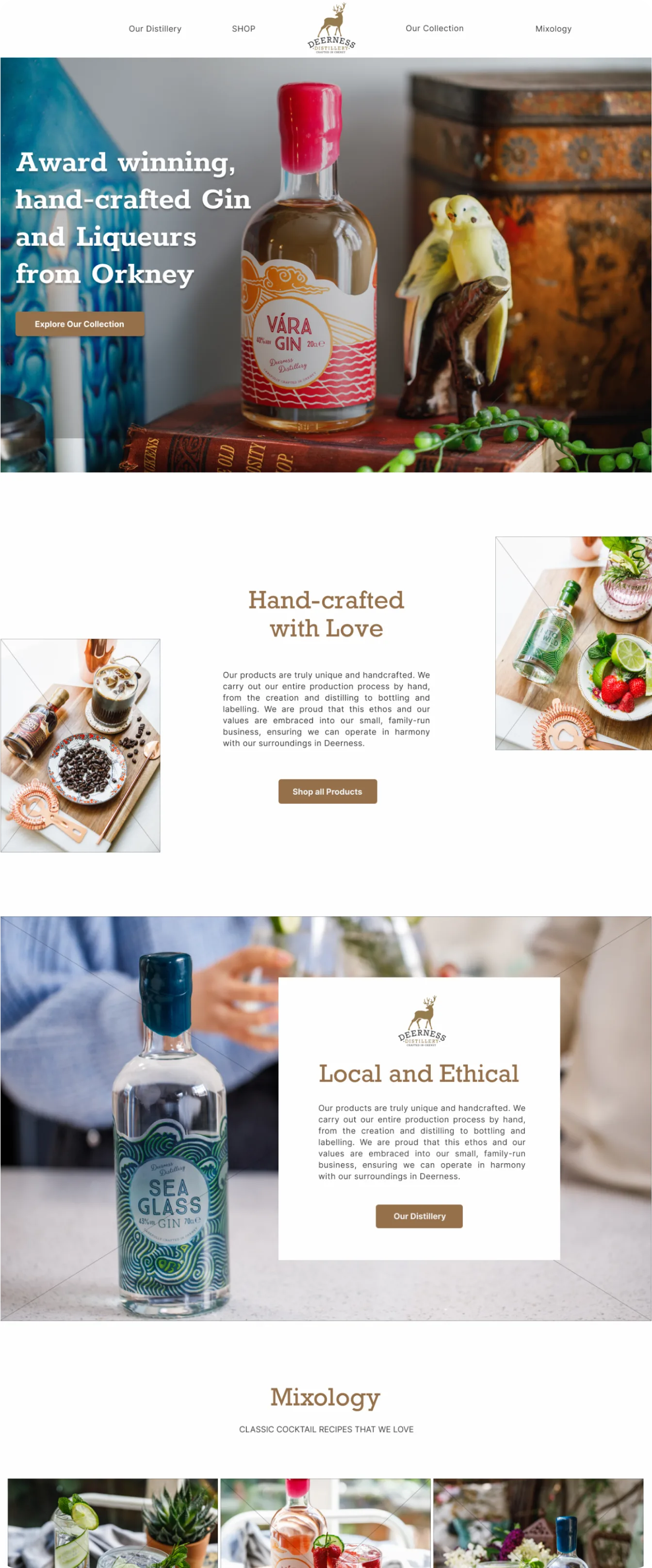 Redesigned Deerness homepage