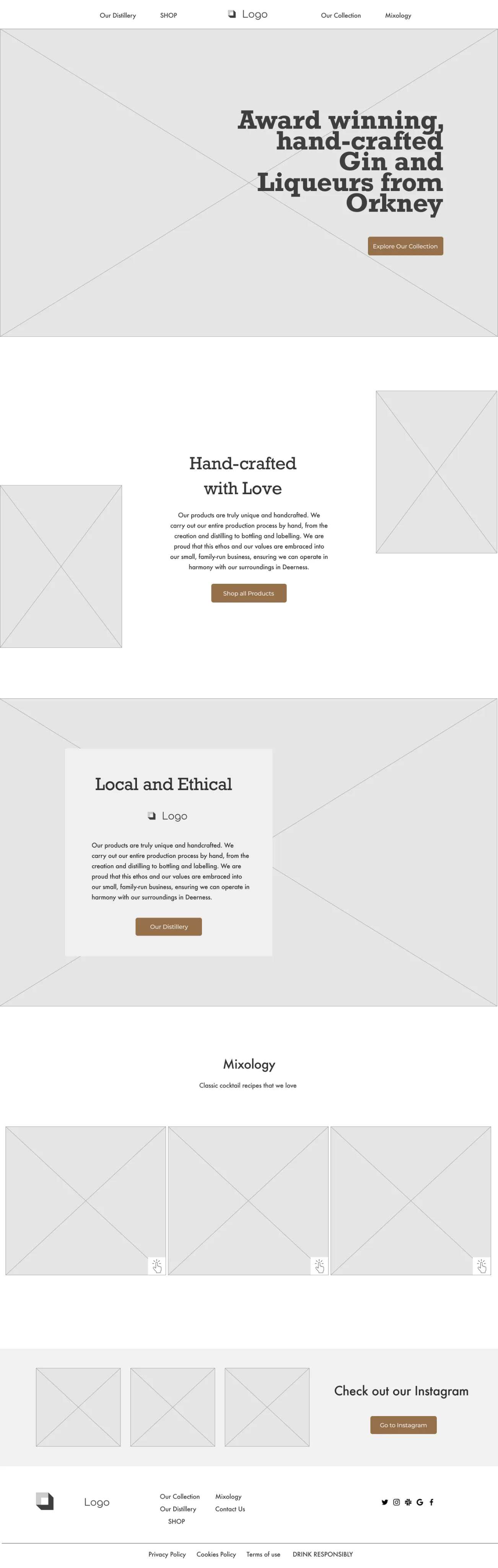 Homepage wireframe