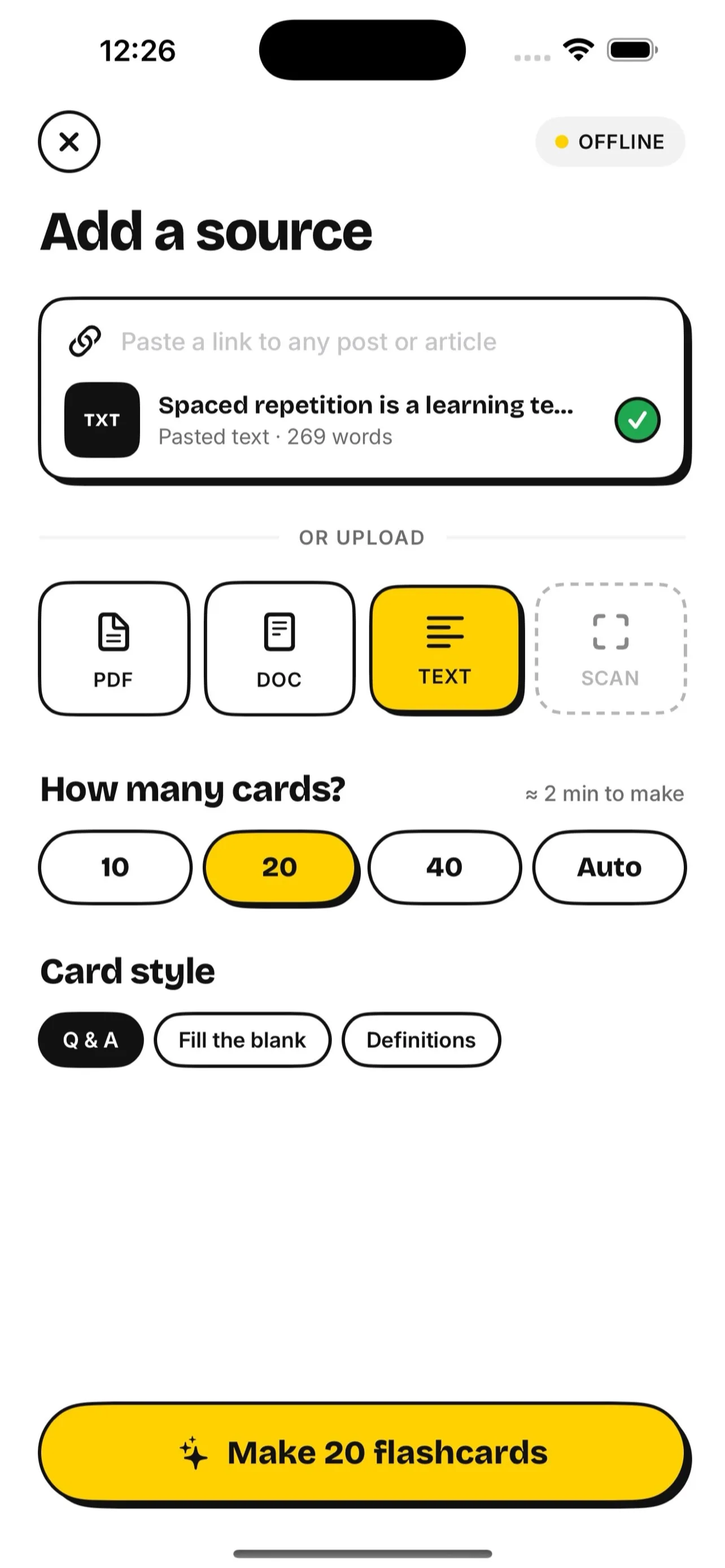 Flash it! source import screen