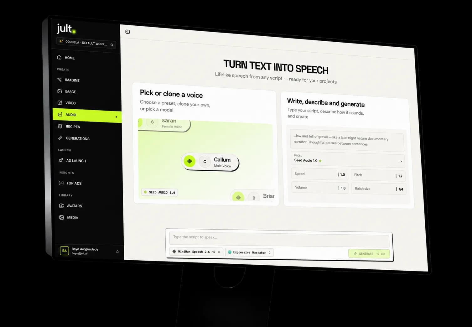 Jult Studio brand application